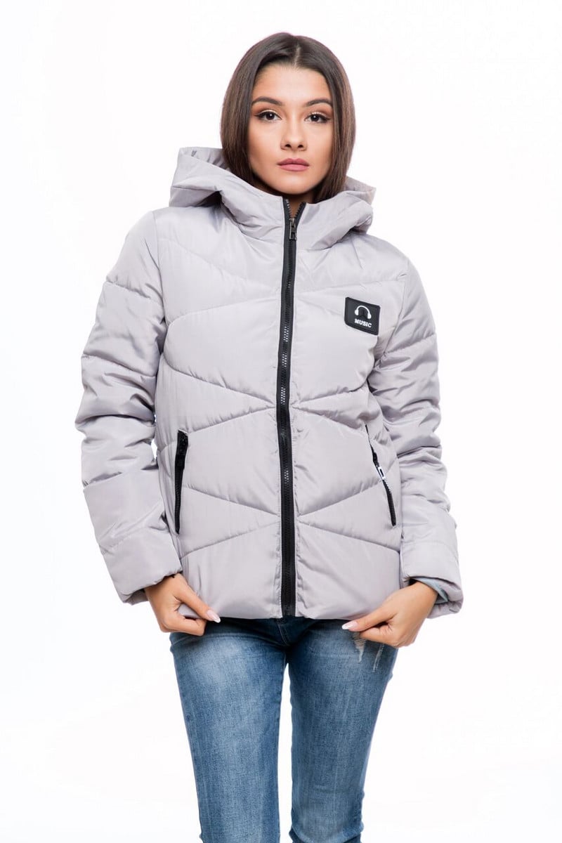 НОВО модерно дамско яке за зимата в черен, розов и сив цвят