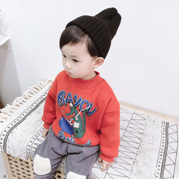 Ежедневен детски пуловер в три цвята с апликация