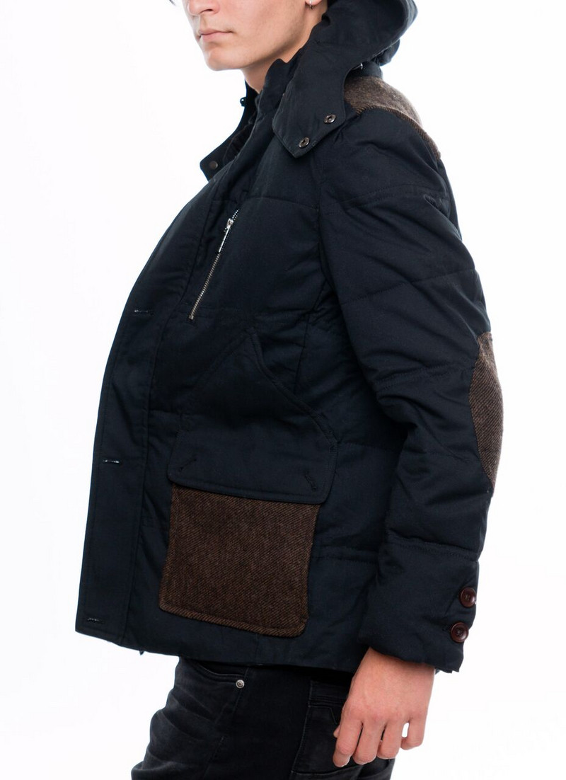 НОВО стилно мъжко яке за зимата с качулка в черен цвят