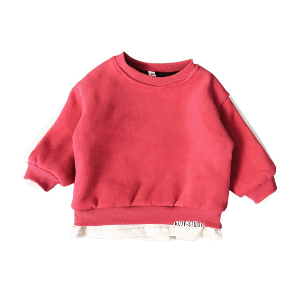 Απλό πουλόβερ σε δύο χρώματα με σημάδι στην πλάτη