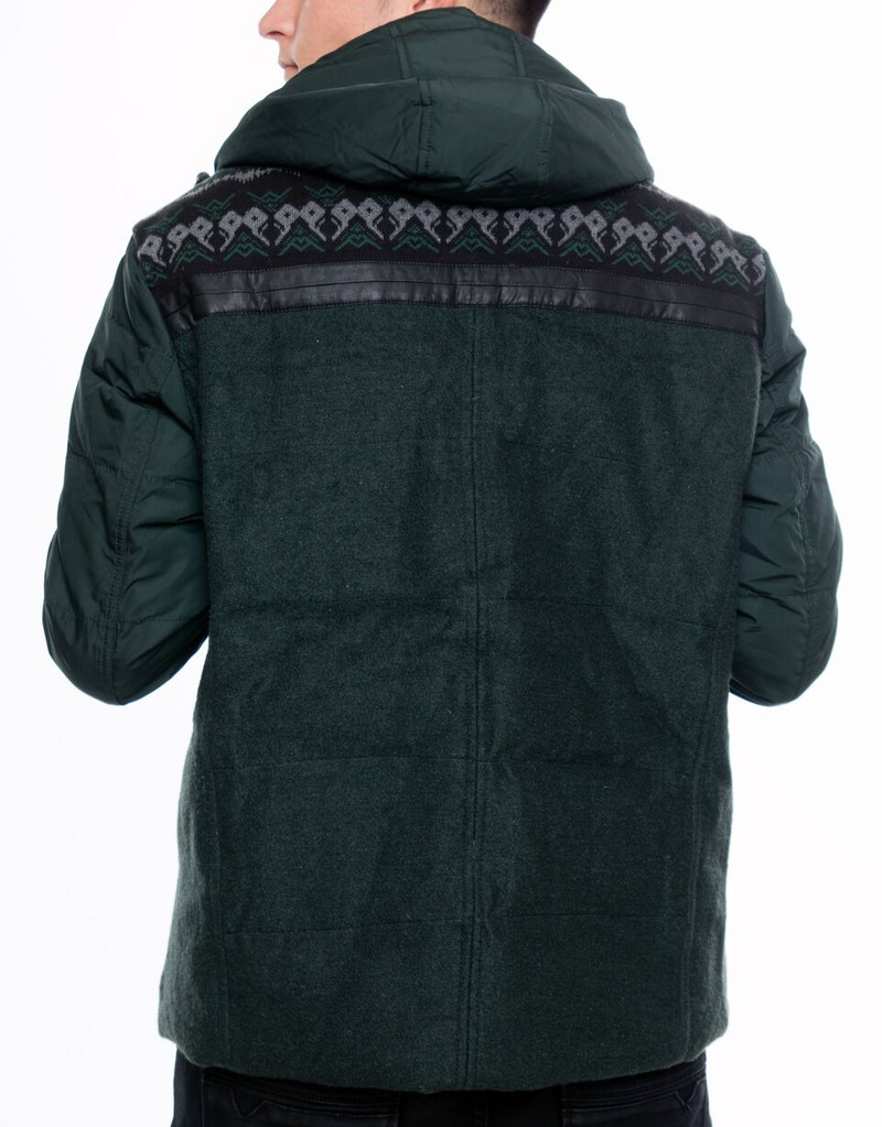 НОВО зимно мъжко яке с качулка в зелен цвят