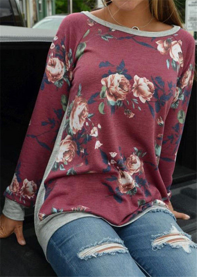 Lezser női blúz hosszú ujjal, virágos motívumokkal három színben