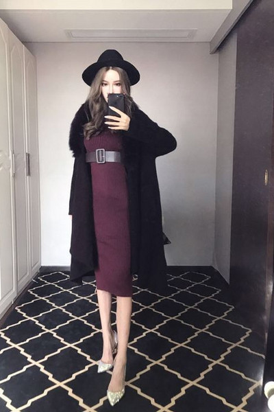 Modern női téli ruha három színben