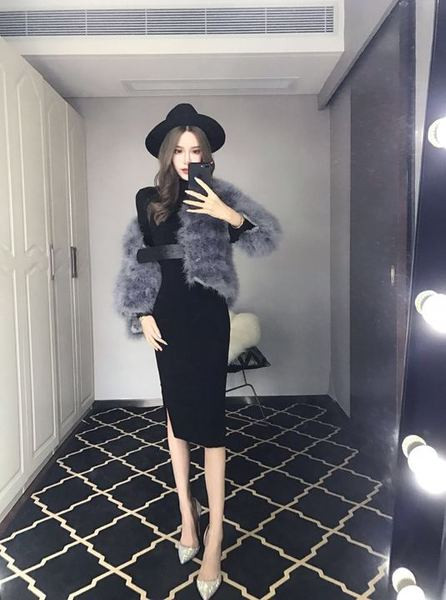 Modern női téli ruha három színben