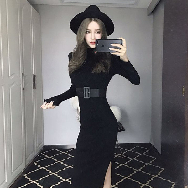 Modern női téli ruha három színben