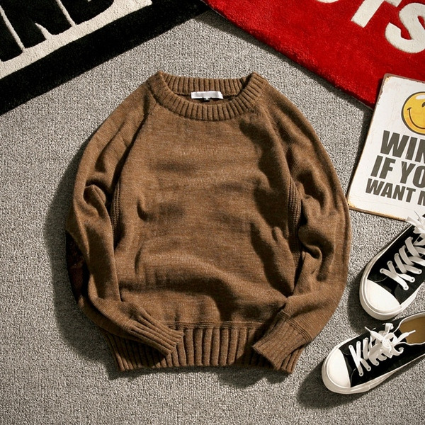 Modern férfi sima pulóver három színben