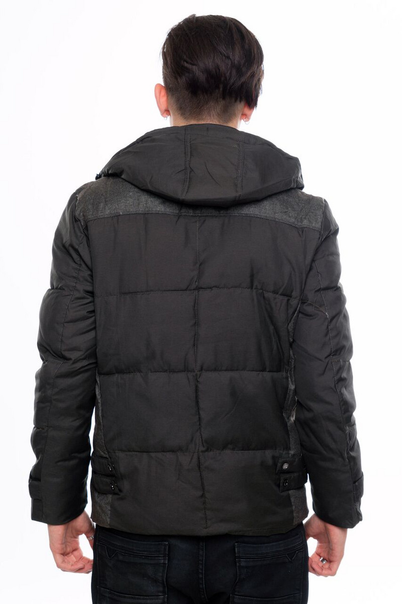 Ново модерно мъжко яке за зимата - черен и кафяв цвят