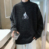 Modern férfi pulóver három színben hímzéssel