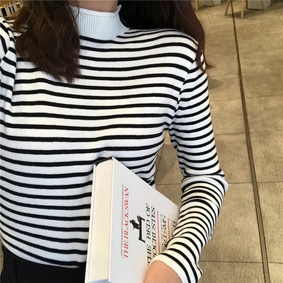 Vékony női csíkos pulóver több színben