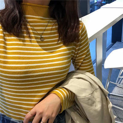 Vékony női csíkos pulóver több színben