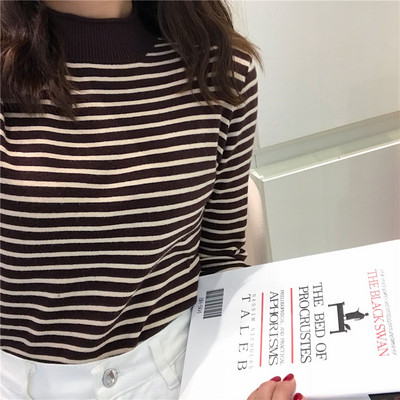 Vékony női csíkos pulóver több színben