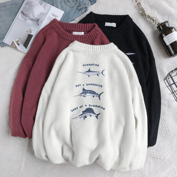 Alkalmi férfi pulóver három színben hímzéssel