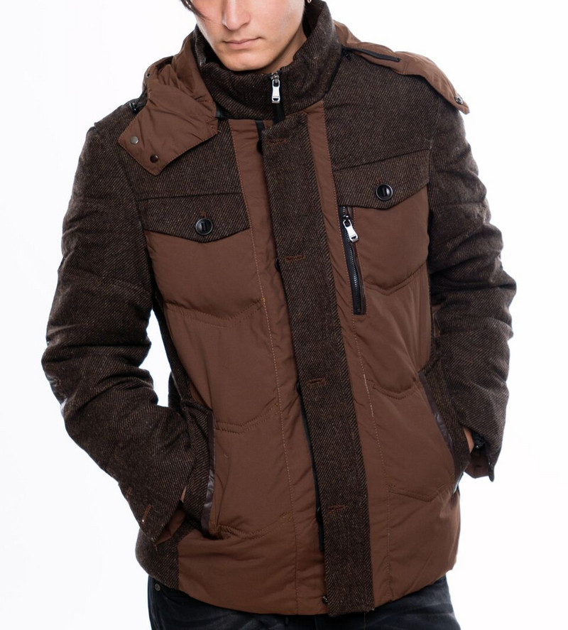 НОВО мъжко яке за зимата в зелен и кафяв цвят