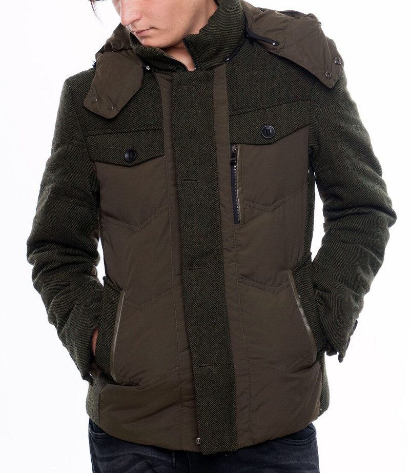 НОВО мъжко яке за зимата в зелен и кафяв цвят