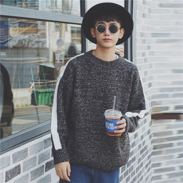 Egyszerű férfi pulóver két színben