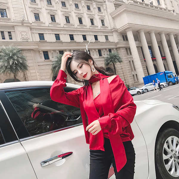 Elegáns női ing V-nyakkal, négy színben