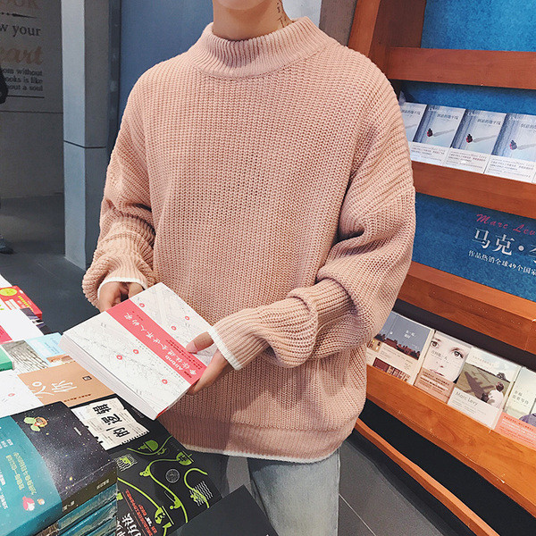 Kényelmes férfi pulóver férfiaknak három színben