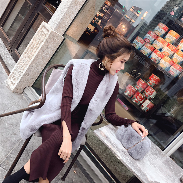 Rochie de iarna de dama moderna cu curea si guler inalt in trei culori