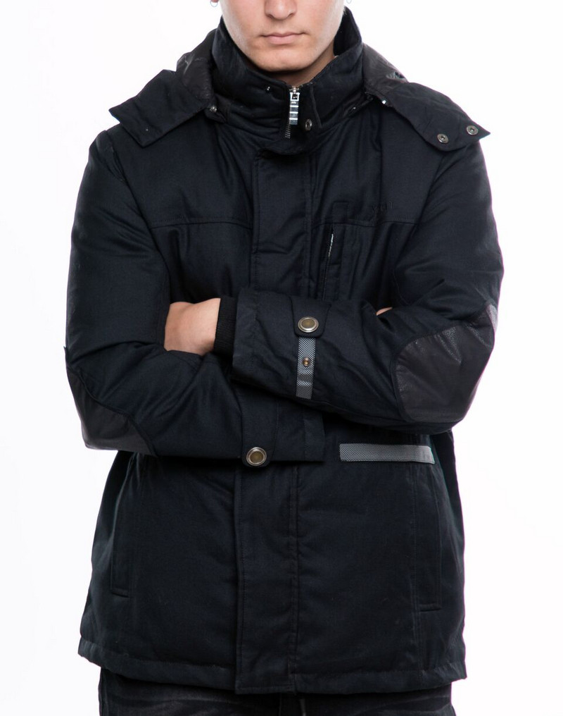 Модерно есенно-зимно мъжко яке в черен цвят