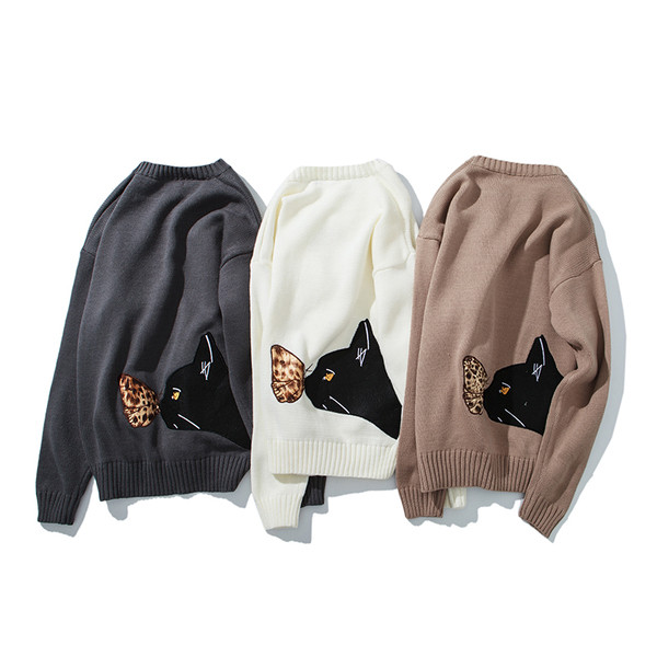 Alkalmi férfi pulóver három színben hímzéssel