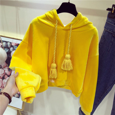 Hanorac de dama modern cu ciucuri si gluga in mai multe culori