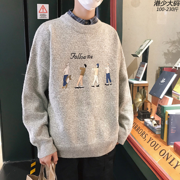 Aktuális férfi pulóver különböző színekben, hímzéssel