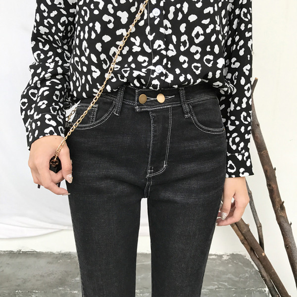 Blugi casual dama model Slim in negru si albastru