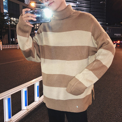 Alkalmi férfi pulóver magas gallérral, két színben