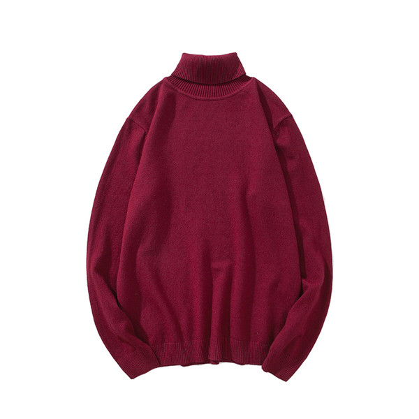 Alkalmi férfi sima pulóver magas gallérral, különböző színekben