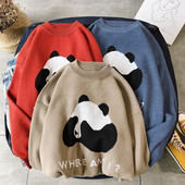 Aktuális férfi vastag pulóver felirattal és képpel három színben