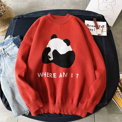 Aktuális férfi vastag pulóver felirattal és képpel három színben