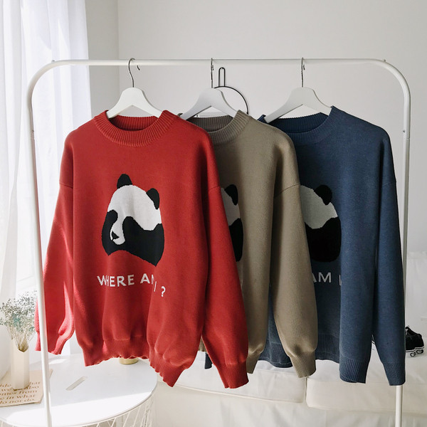 Aktuális férfi vastag pulóver felirattal és képpel három színben