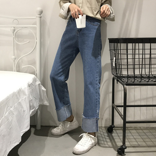 Alkalmi női farmer kék színben - széles modell