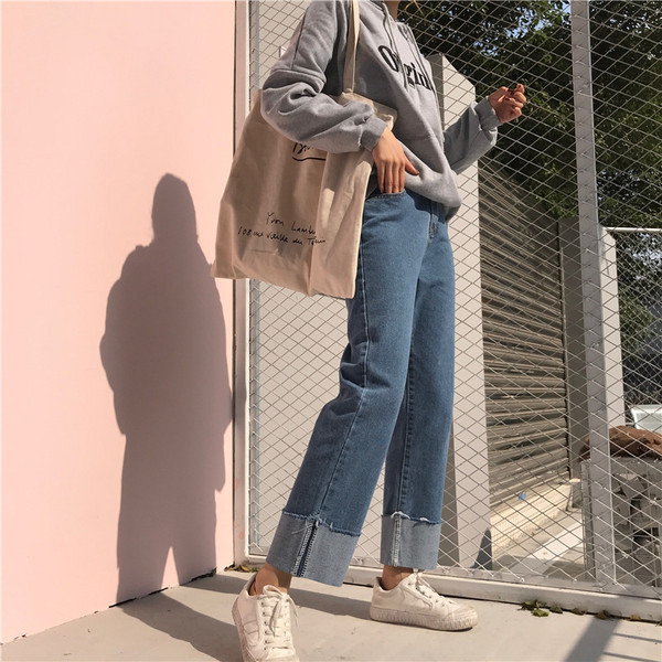 Alkalmi női farmer kék színben - széles modell