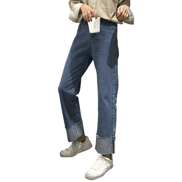 Alkalmi női farmer kék színben - széles modell