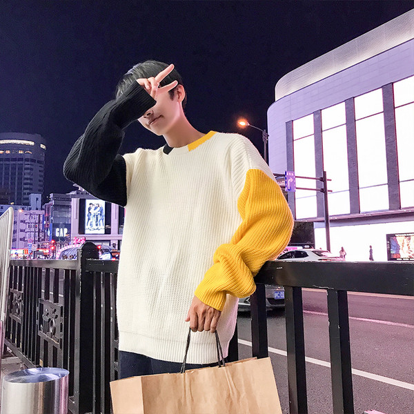 Alkalmi férfi pulóver irizáló színekben