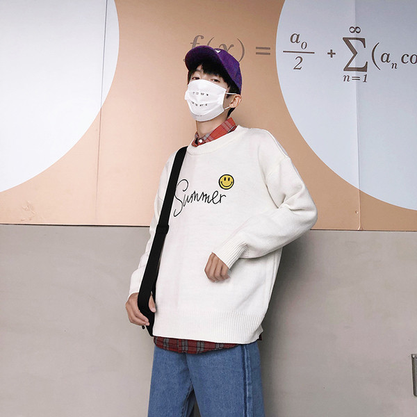 Pulover elegant pentru bărbați, cu inscripție în patru culori