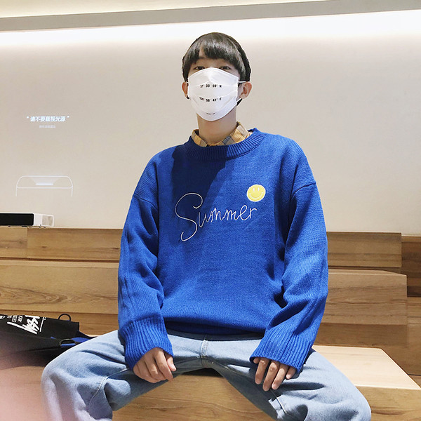 Pulover elegant pentru bărbați, cu inscripție în patru culori