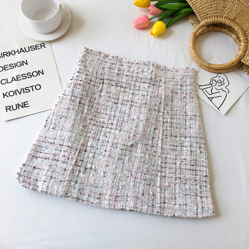 Fekete-fehér rövid női szoknya magas derékkal