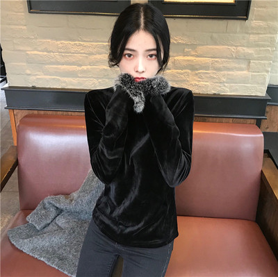 Új modell női bársony blúz, ujjakkal, három színben