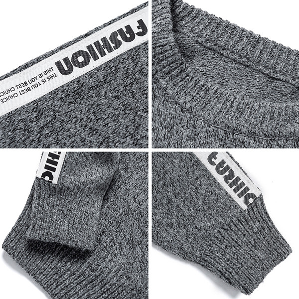 Pulover elegant pentru bărbați, cu benzi laterale și inscripții