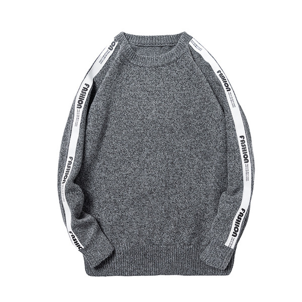 Pulover elegant pentru bărbați, cu benzi laterale și inscripții