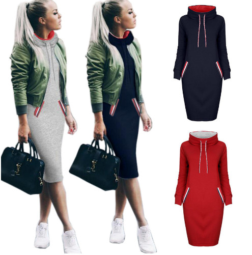 Спортно-ежедневна дамска рокля с връзки  в няколко цвята 