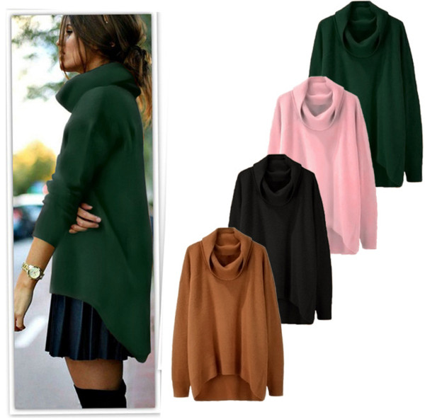 Modern női pulóver aszimmetrikus modell több színben