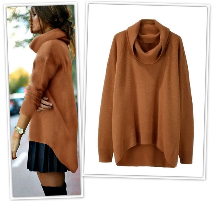 Modern női pulóver aszimmetrikus modell több színben