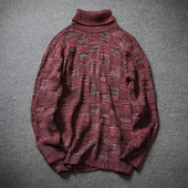 Ανδρικό πουλόβερ με μεγάλο κολάρο σε τρία χρώματα