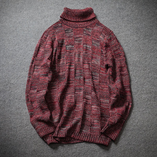 Ανδρικό πουλόβερ με μεγάλο κολάρο σε τρία χρώματα