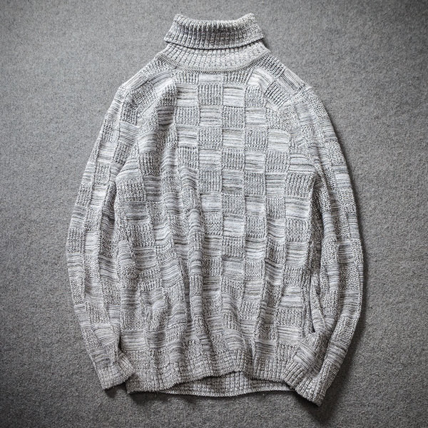 Ανδρικό πουλόβερ με μεγάλο κολάρο σε τρία χρώματα