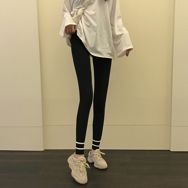 Jambiere de dama din bumbac de culoare neagra cu talie elastica