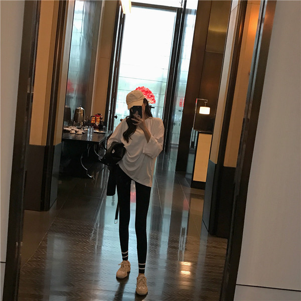 Jambiere de dama din bumbac de culoare neagra cu talie elastica